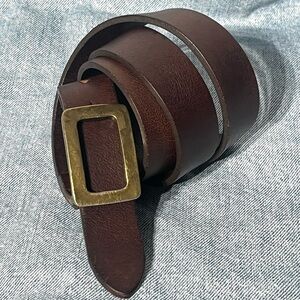 Vintage Boston Traders Leather Unisex LARGE (40) Brown Belt Brass Buckle USA